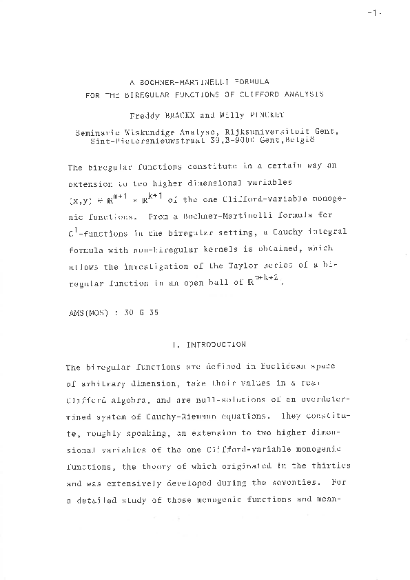 (PDF) A bochner - martinelli formula for the biregular functions of ...