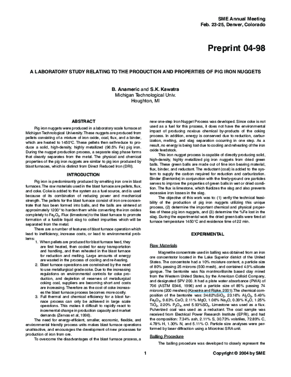 (PDF) Laboratory study related to the production and properties of pig