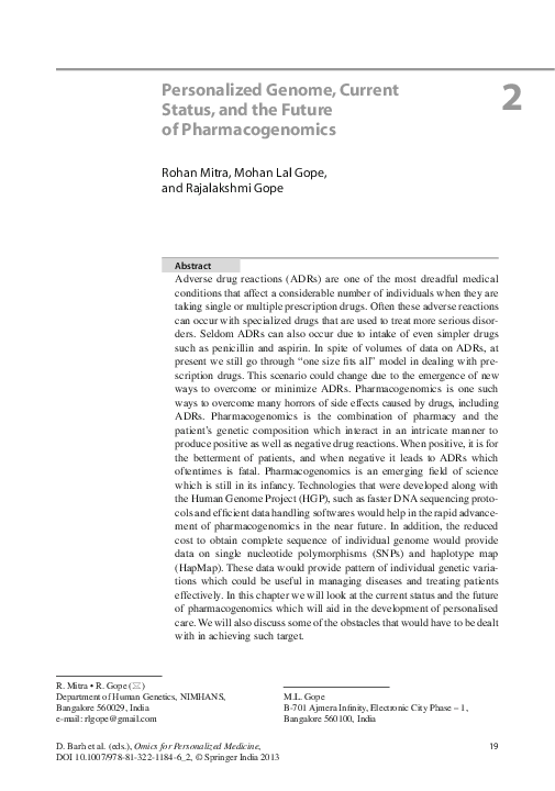 (PDF) Personalized Genome, Current Status, and the Future of ...