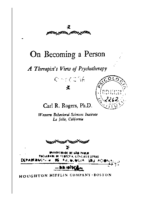 Pdf On Becoming A Person A Therapist S View Of Psychotherapy