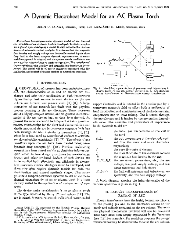 (PDF) A Dynamic Electroheat Model for an AC Plasma Torch