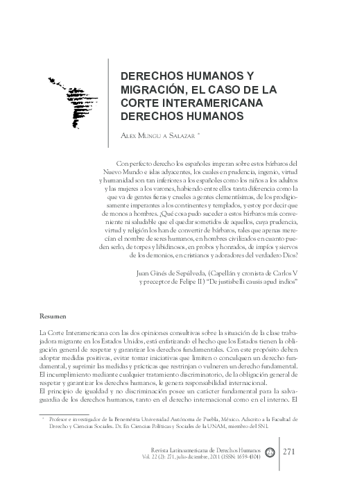 (PDF) Derechos humanos y migración: el caso de la Corte Interamericana ...