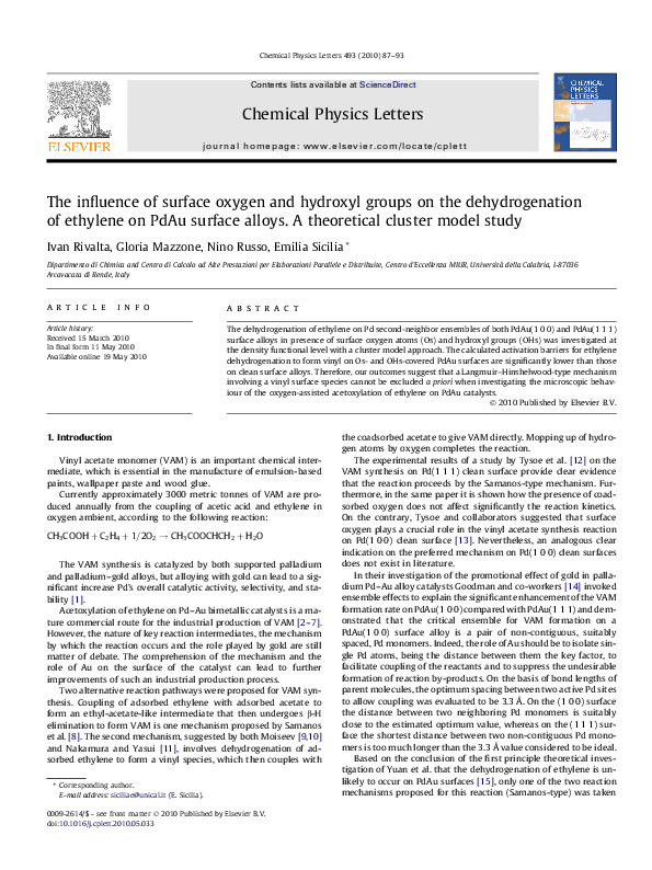 (PDF) The influence of surface oxygen and hydroxyl groups on the ...