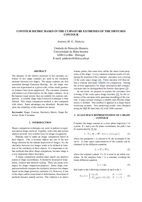 (PDF) Contour metric based in the curvature extremes of the diffused ...