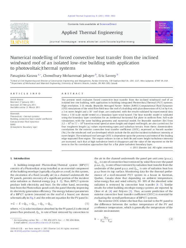 (PDF) Numerical modelling of forced convective heat transfer from the ...