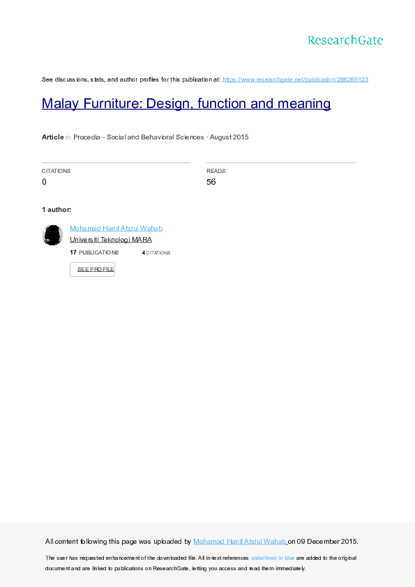 (DOC) Malay Furniture Design, function and meaning(1).doc Fatimah