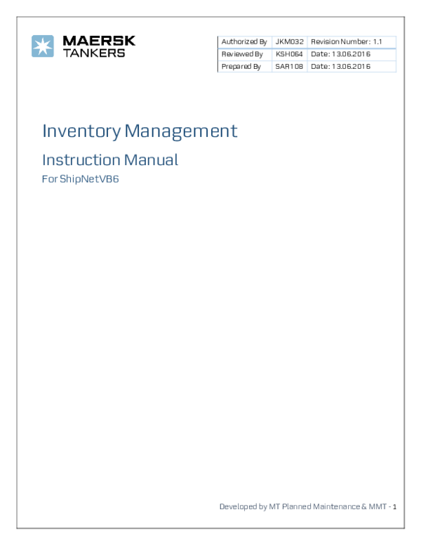 (PDF) Inventory Management Instruction Manual For ShipNetVB6 Developed ...