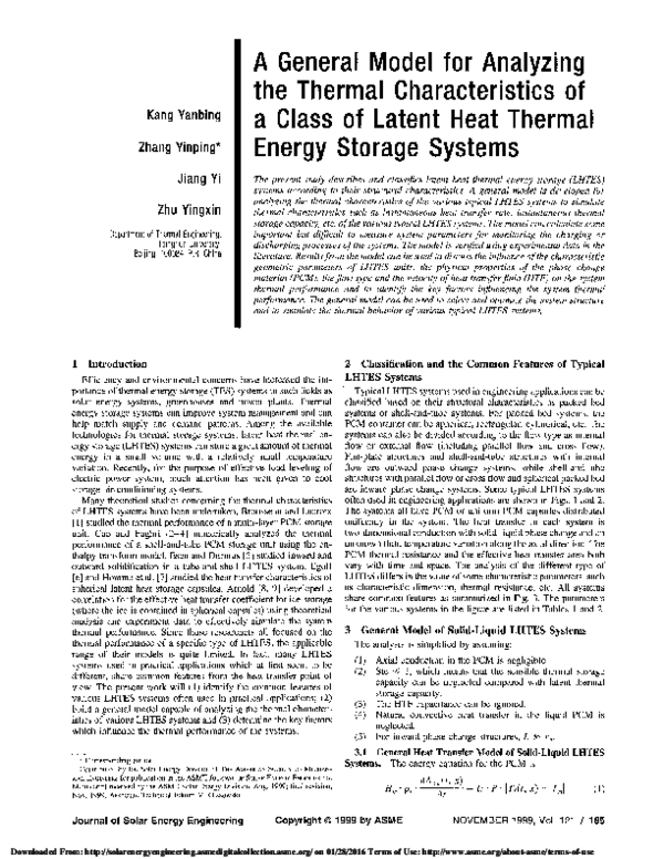(PDF) A General Model for Analyzing the Thermal Characteristics of a ...