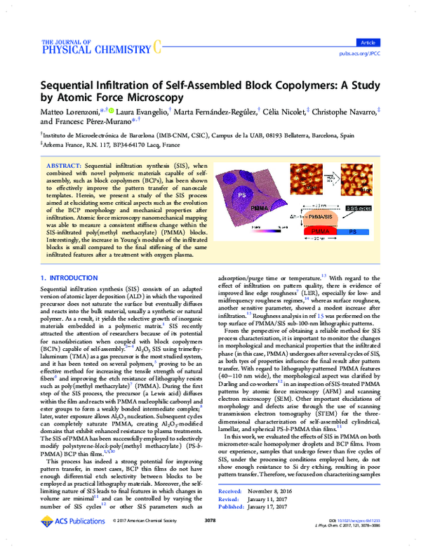 (PDF) Sequential Infiltration of Self-Assembled Block Copolymers: A ...