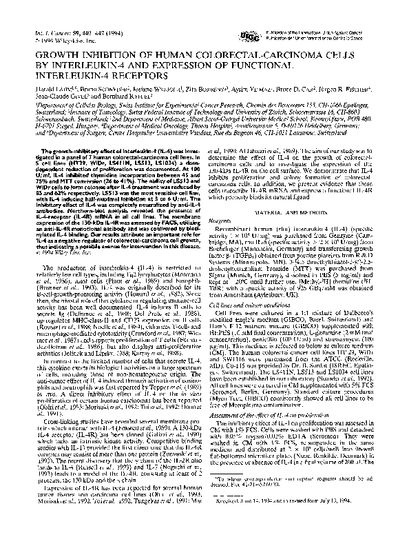 (PDF) Growth inhibition of human colorectal-carcinoma cells by ...