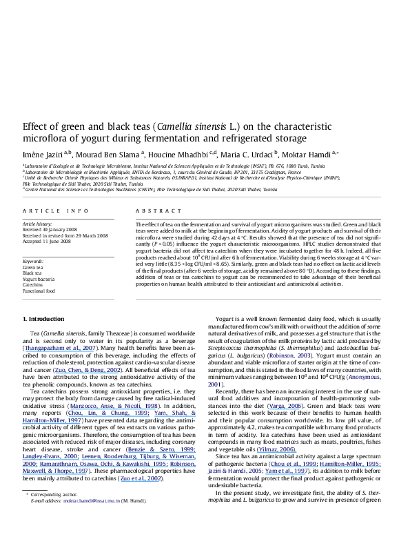 (PDF) Effect of green and black teas (Camellia sinensis L.) on the ...