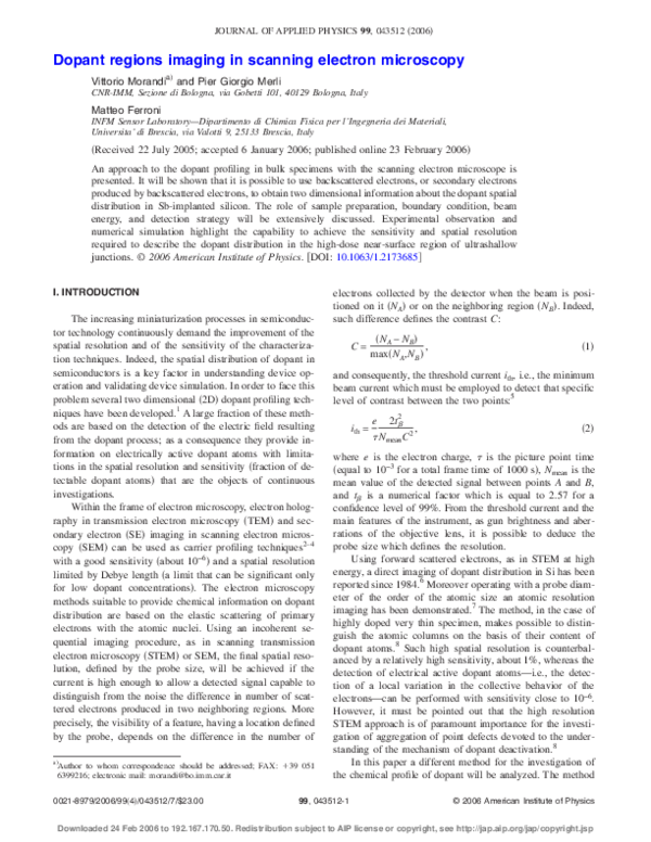 (PDF) Dopant regions imaging in scanning electron microscopy | Vittorio ...
