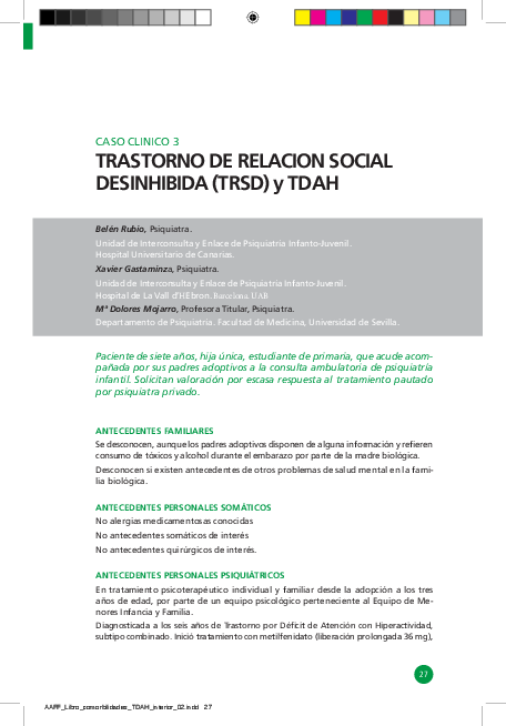 (PDF) TRASTORNO DE RELACION SOCIAL DESINHIBIDA (TRSD) y TDAH