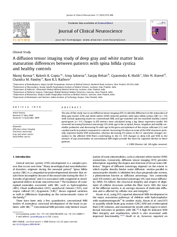 (PDF) A diffusion tensor imaging study of deep gray and white matter ...