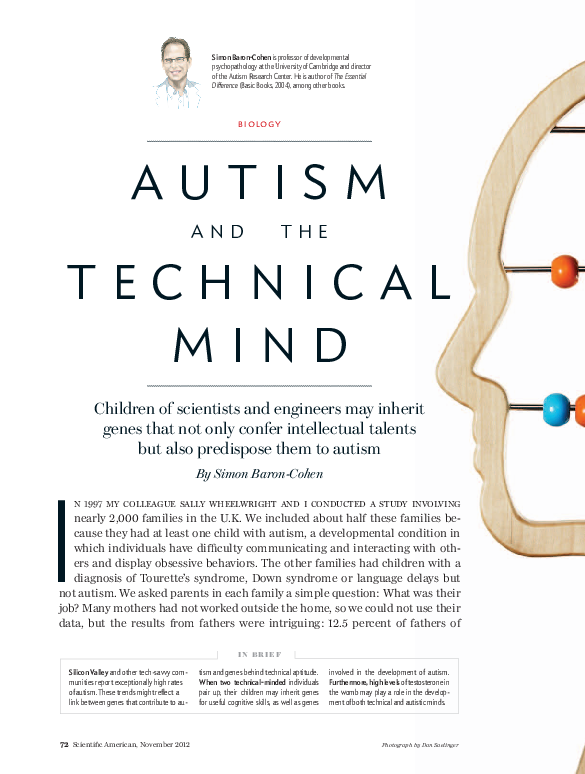 (PDF) Autism and the Technical Mind