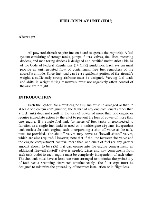(DOC) FUEL DISPLAY UNIT (FDU