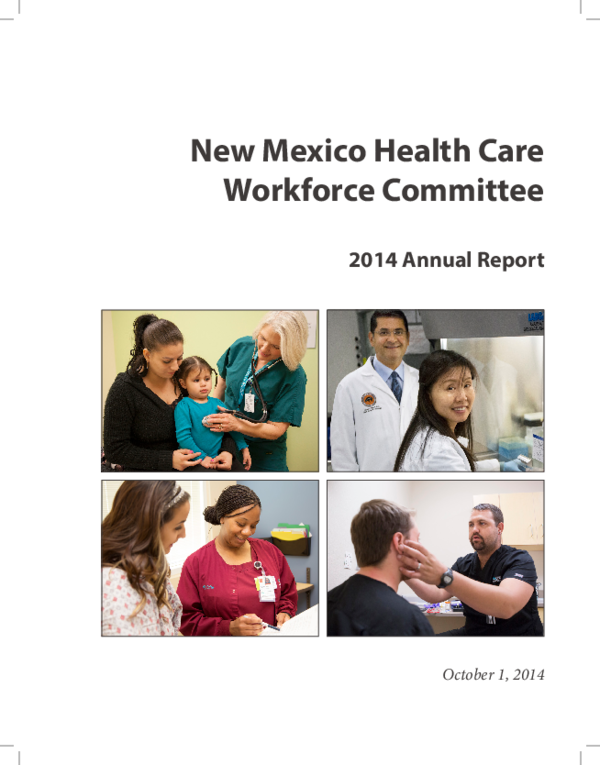 (PDF) New Mexico Health Care Workforce Committee 2014 Annual Report