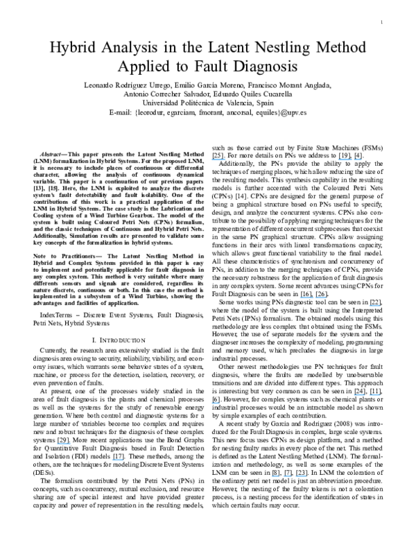 (PDF) Hybrid Analysis in the Latent Nestling Method Applied to Fault ...
