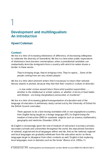 Pdf Development And Multilingualism An Introduction