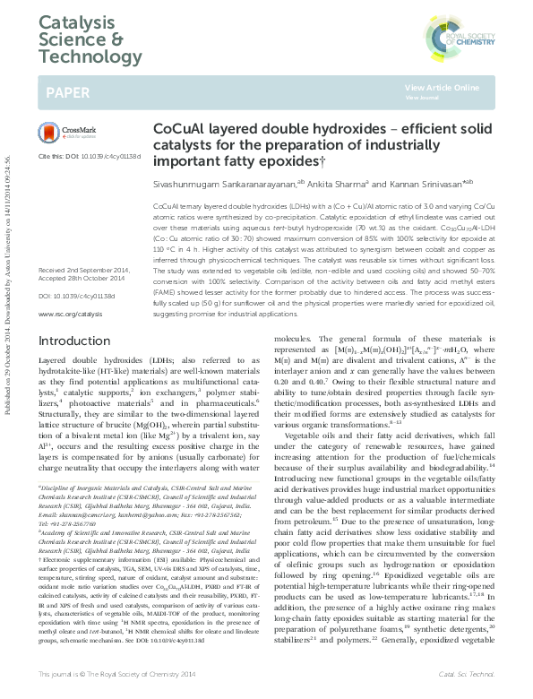 (PDF) CoCuAl layered double hydroxides – efficient solid catalysts for ...