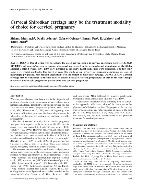 (PDF) Cervical Shirodkar cerclage may be the treatment modality of