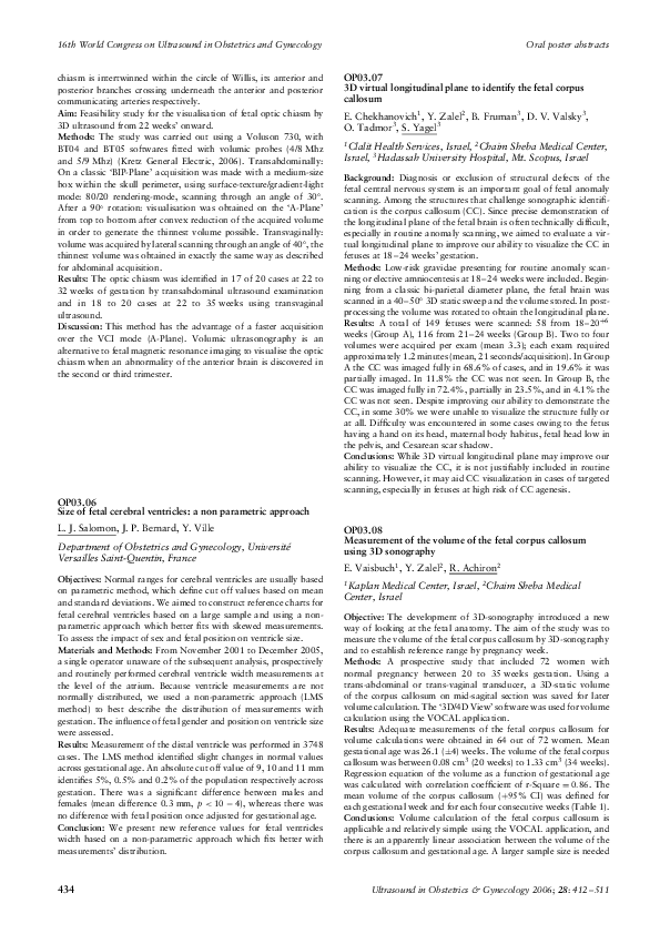(PDF) OP03.08 Measurement of the volume of the fetal corpus callosum