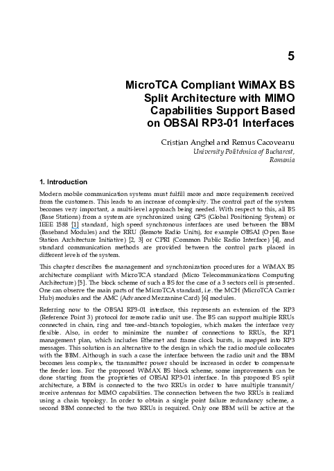 (PDF) MicroTCA Compliant WiMAX BS Split Architecture with MIMO ...