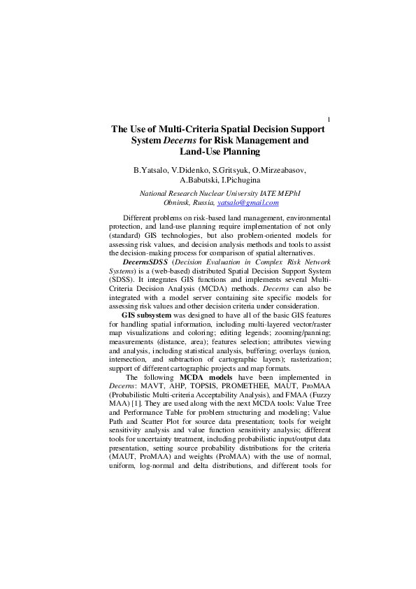 (PDF) The use of multi-criteria spatial decision support system DECERNS ...