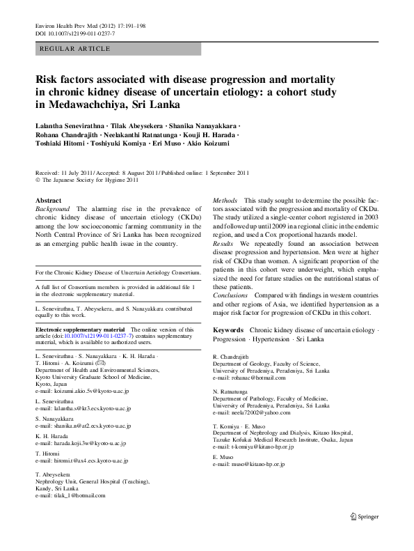 (PDF) Risk factors associated with disease progression and mortality in ...