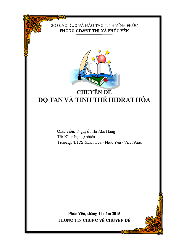 First page of “PHÒNG GD&ĐT TH XÃ PHÚC YÊN Giáo viên: T”