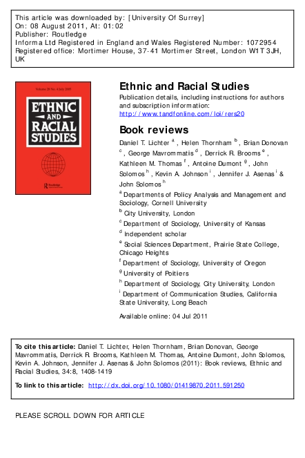 (PDF) Review of The Politics of Race and Ethnicity in the United States ...