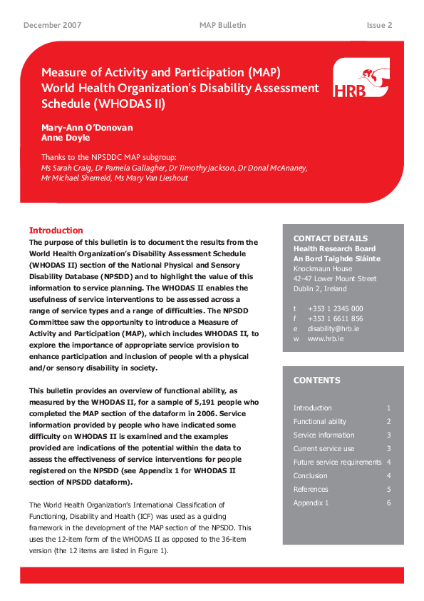 (PDF) Measure of Activity and Participation (MAP) World Health ...