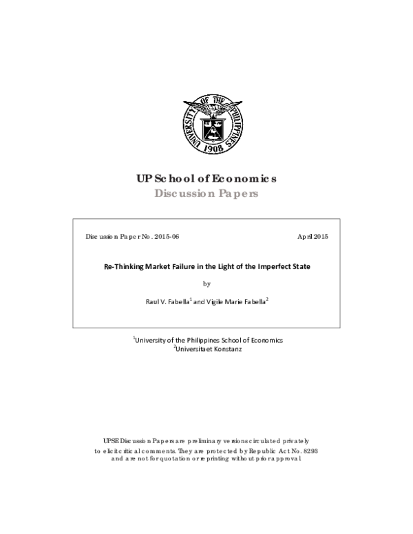 (PDF) Re-Thinking Market Failure in the Light of the Imperfect State ...