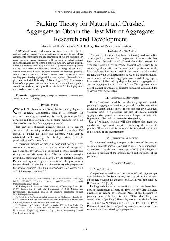 (PDF) Packing Factor