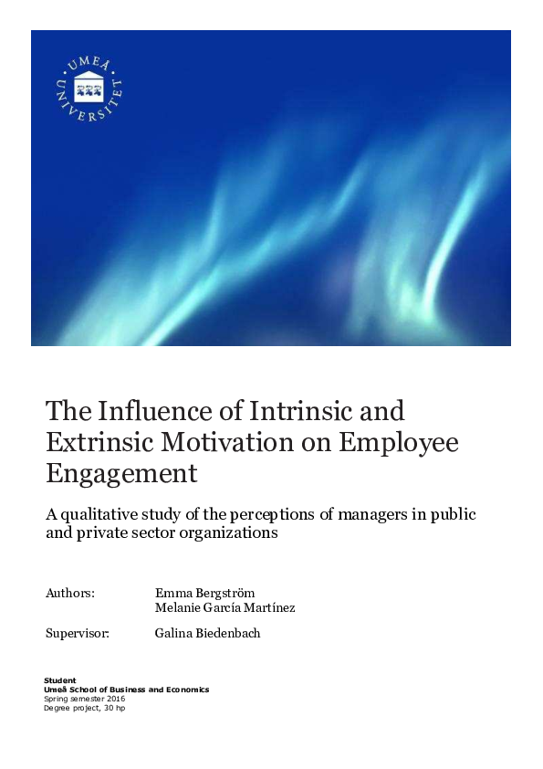 (PDF) The Influence of Intrinsic and Extrinsic Motivation on Employee ...