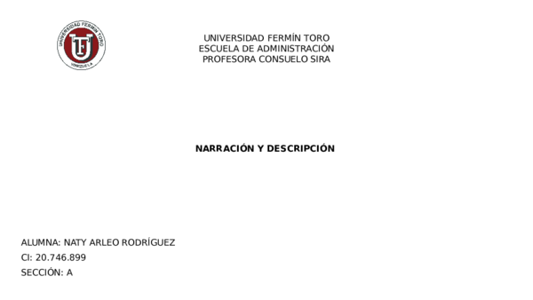 Cuadro Comparativo De Narracion Y Descripcion Cuadro Comparativo De Narracion Y Descripcion