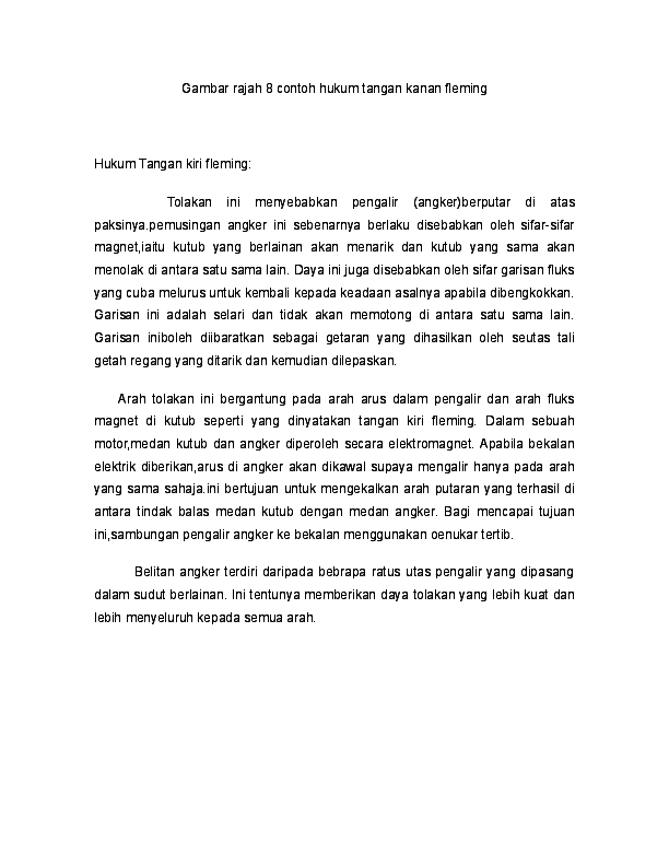 (DOC) Gambar rajah 8 contoh hukum tangan kanan fleming (DOC) Gambar rajah 8 contoh hukum tangan kanan fleming