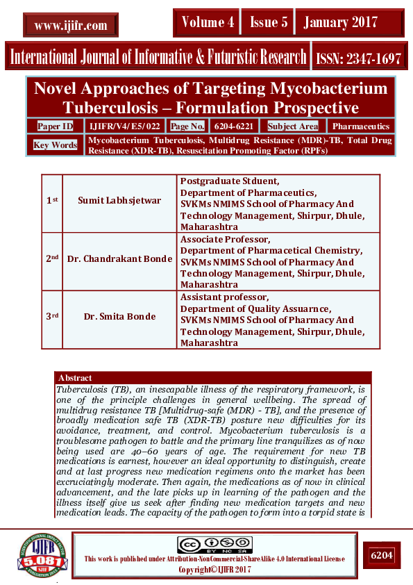 (PDF) Novel Approaches of Targeting Mycobacterium Tuberculosis ...