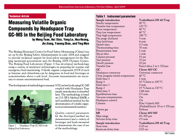 (PDF) Volatile organic compounds headspace trap in food