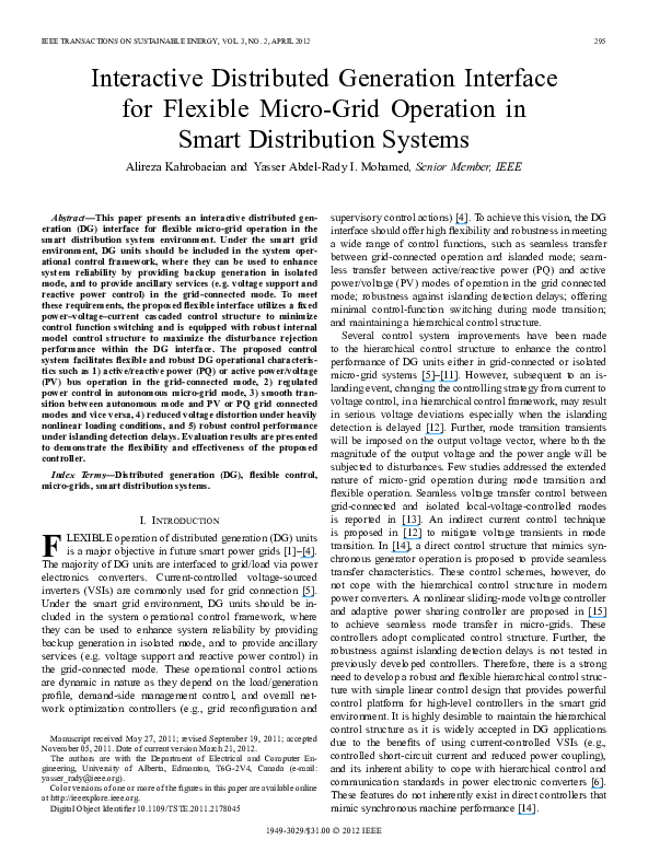 (PDF) Interactive Distributed Generation Interface for Flexible Micro ...