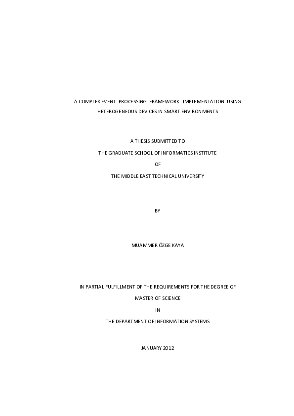 (PDF) A COMPLEX EVENT PROCESSING FRAMEWORK IMPLEMENTATION USING ...