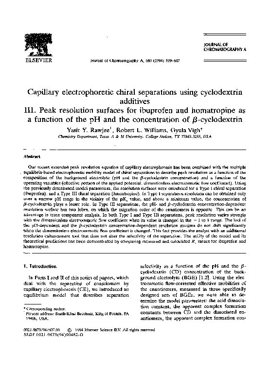 (PDF) Capillary electrophoretic chiral separations additives using ...