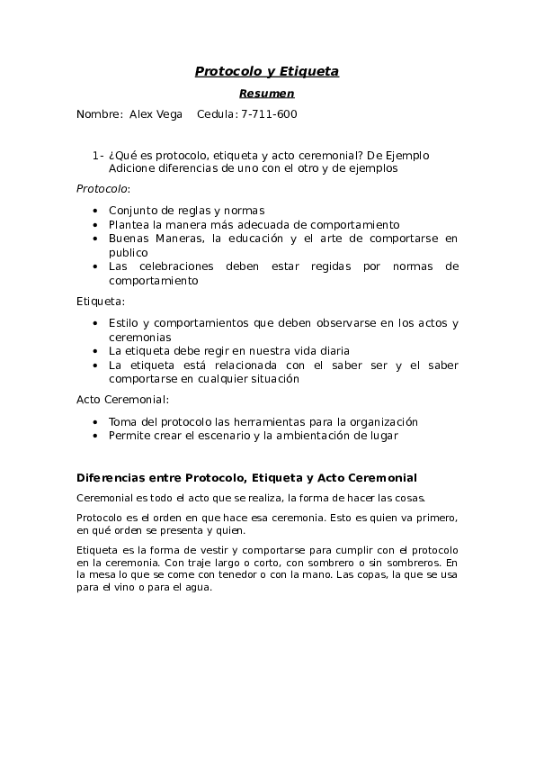 Doc Protocolo Y Etiqueta Alex Vega Academia Edu