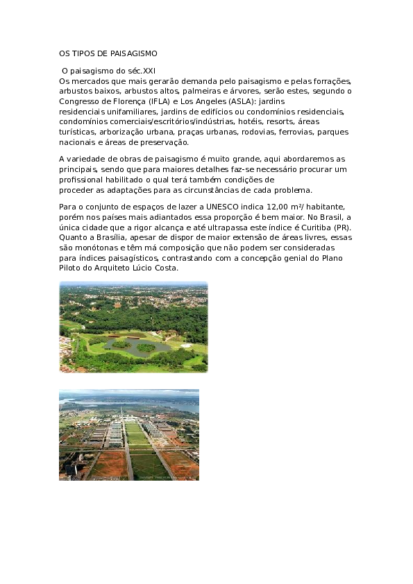 Doc Os Tipos De Paisagismo Doc Os Tipos De Paisagismo