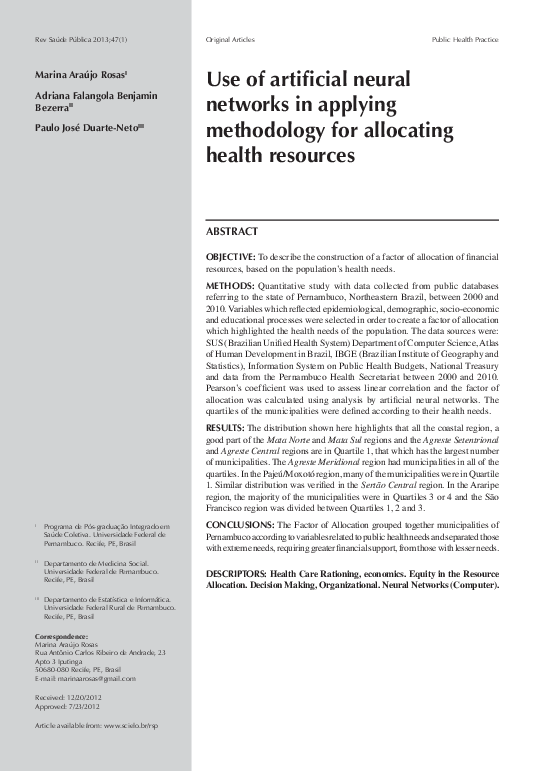 (PDF) Use of artificial neural networks in applying methodology for ...