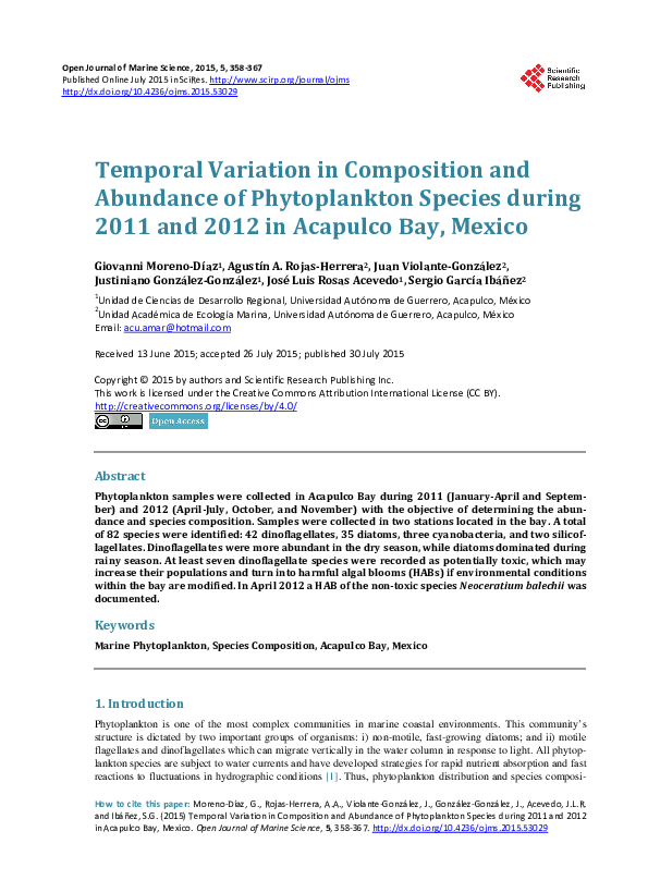 (PDF) Temporal Variation in Composition and Abundance of Phytoplankton ...