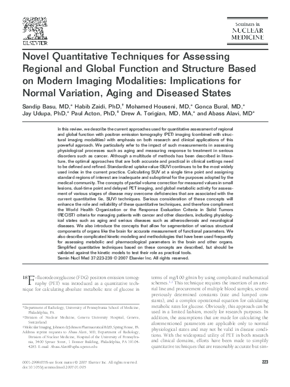 (PDF) Novel Quantitative Techniques for Assessing Regional and Global ...