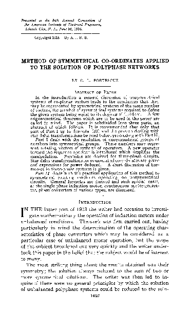 PDF) METHOD OF SYMMETRICAL CO-ORDINATES APPLIED TO THE