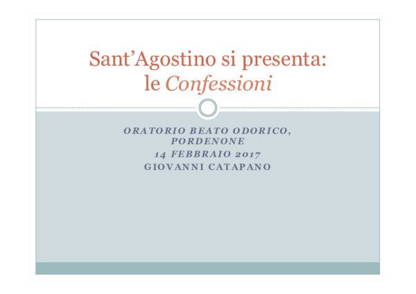 Le Confessioni Di Sant'agostino Libro 11 Riassunto (PDF) Sant'Agostino si presenta: le "Confessioni"