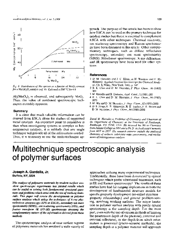 (PDF) Multitechnique spectroscopic analysis of polymer surfaces